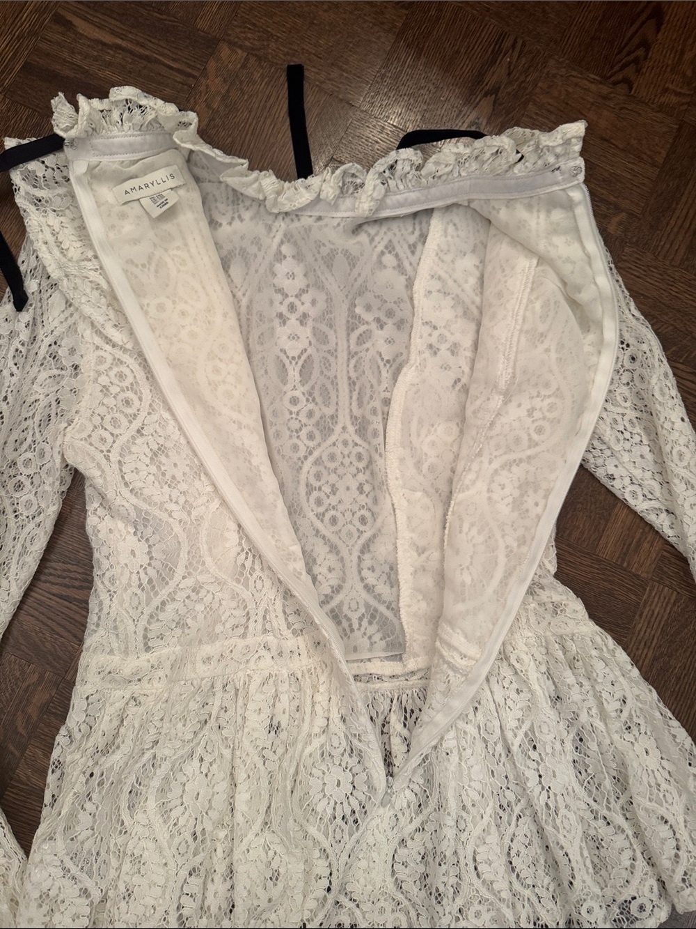 Women’s Lace Long-Sleeve peplum Top size S - Zimmermann style - Picture 7 of 10